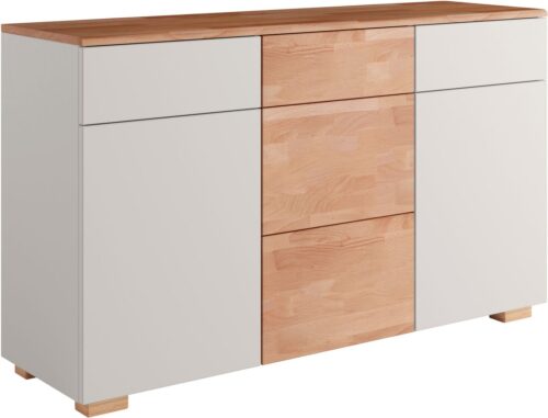 Home affaire Sideboard Citra teilmassiv, Breite 135cm,moderne grifflose Optik mit push to open Funktion