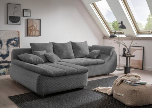 Home affaire Ecksofa Imola, bequem, aktuelle Steppung im Sitz, L-Form, Breite 270cm, wahlweise mit Bettfunktion
