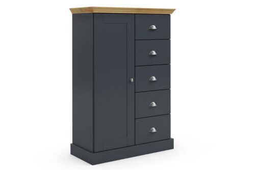 Home affaire Kommode Motala, 5 Schubladen und 2 verstellbare Einlegeböden, Breite 75cm, Höhe 110cm