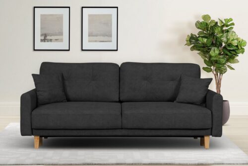 Home affaire 3-Sitzer TRIPLO optionale Schlafsofa mit Bettkasten, Maße B/T/H: 215/100/89 cm, Wahlweise Bettfunktion - Liegefläche 145x191 cm, Rücken-, Zierkissen