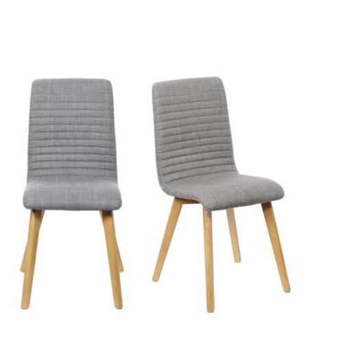 Home affaire 4-Fußstuhl Arosa Esszimmerstuhl, Polsterstuhl, Küchenstuhl, Speisestuhl, Essstuhl (Set, 2 St), 2er-Set, Beine aus Massivholz Eiche oder Buche, mit gestepptem Stoff