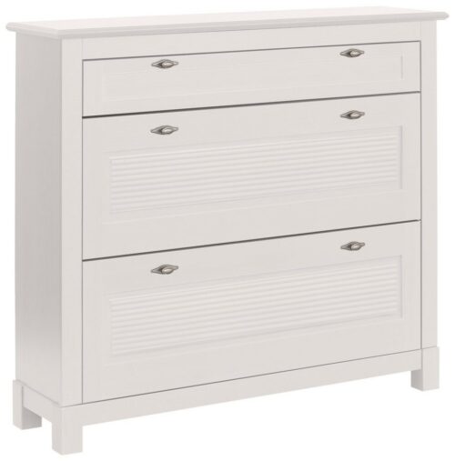 Home affaire Schuhkommode Rauna Schuhkipper, Schuhschrank (Breite 120 cm), Kiefer massiv, FSC®, 3-Fachschuhtrommel, ca. 24 Paar Schuhe