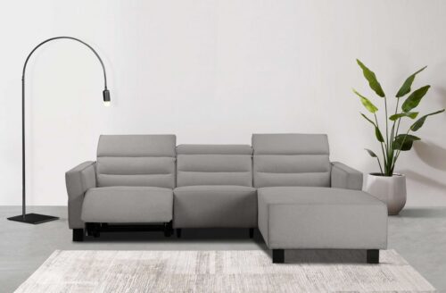 Home affaire Ecksofa Carpari, L-Form, 263 cm, manuelle o. elektrische Relaxfunktion, USB A/C und Kopfteilverstellung