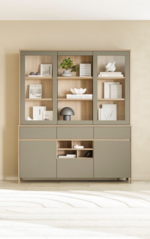 Home affaire Buffet Stranda, Hochschrank im Scandi-Style, moderner Schrank Rahmenoptik, ausreichend Stauraum, vielseitig einsetzbar, 164 cm breit
