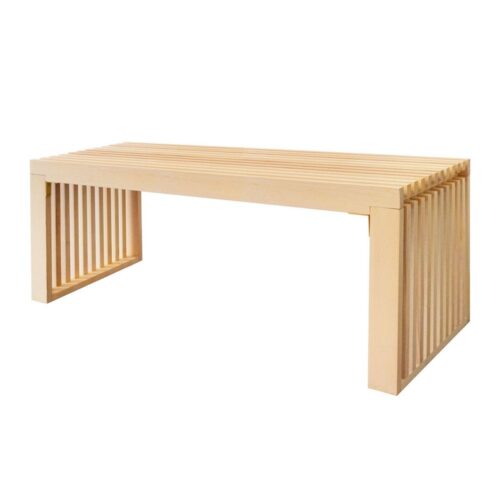 HOME DELUXE Sitzbank aus Holz LORA - 110 x 40 x 42 cm, Kiefernholz, Lamellen, Flurbank, Bettbank, Garderobenbank