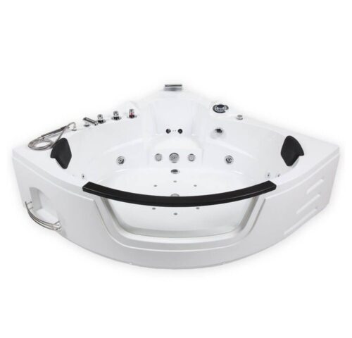 HOME DELUXE Whirlpool-Badewanne LAGUNA - L 157 x 157 x 65 cm, mit verstärktem ABS-Sanitäracry, für 2 Personen l Eckwanne