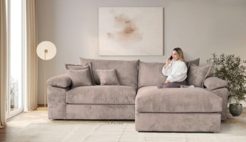 Home affaire Ecksofa Soft&Cosy XXL L-Form, B: 303 cm - OTTO. Verlässliche Qualität., Mega-Sofa, Cord oder Chenille-Struktur, mit Federkern & 4 Zierkissen
