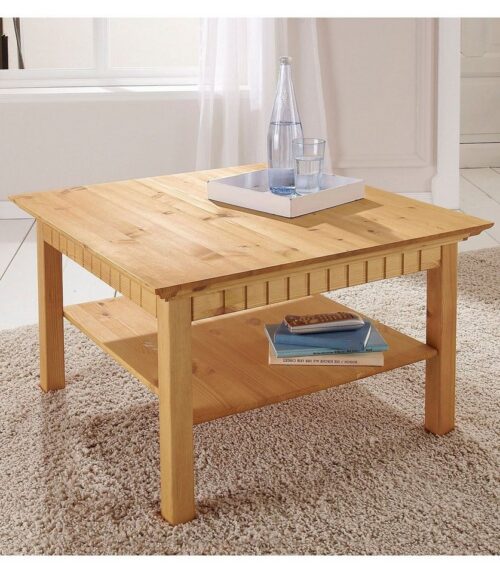 Home affaire Couchtisch Lisa, Kaffeetisch, massives Kiefernholz, B/T/H: 76x76x45 cm