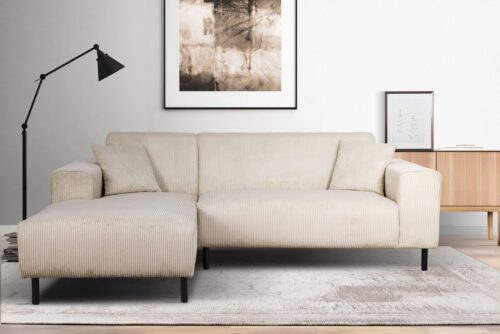 Home affaire Ecksofa ARROS L-Form mit Wellenunterfederung, Maße B/T/H: 235/163/81 cm, incl. Zierkissen, mit Recamiere rechts/links bestellbar, auch in Cord