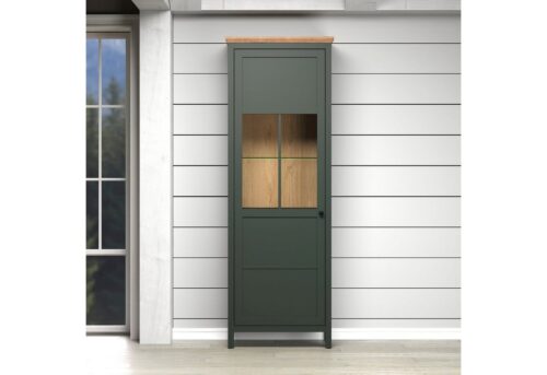 Home affaire Vitrine Vienna (1-St) Standvitrine mit Beleuchtung und 5 Fächern im Landhausstil