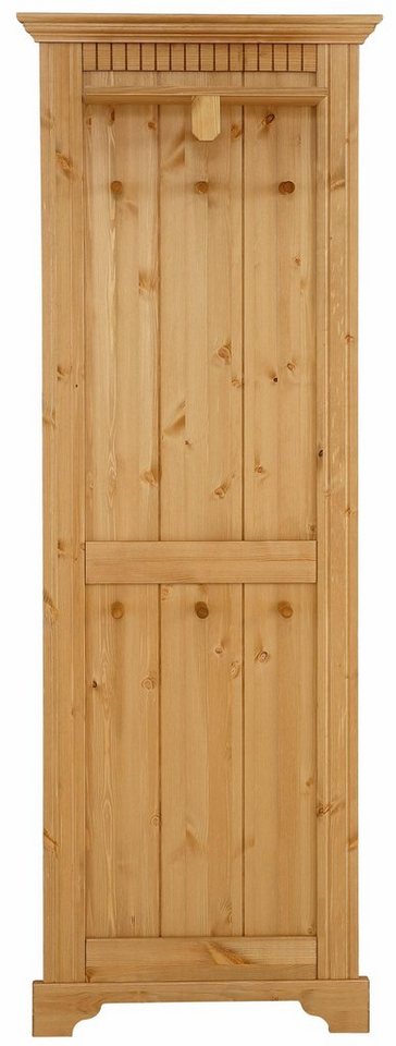 Home affaire Garderobenpaneel Rustic, aus massiver Kiefer, Höhe 190 cm, mit Ablage, Holzhaken