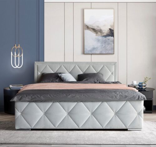 Home affaire Boxbett Alfie, Topseller! Inkl. Bettkasten&Topper, Wahlweise mit Knopfsteppung oder Strasssteinen, H2, H3 und H4 wählbar