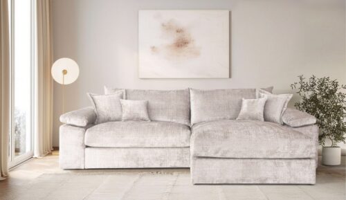 Home affaire Ecksofa Soft&Cosy XXL L-Form, B: 303 cm - OTTO. Verlässliche Qualität., Mega-Sofa, Cord oder Chenille-Struktur, mit Federkern & 4 Zierkissen