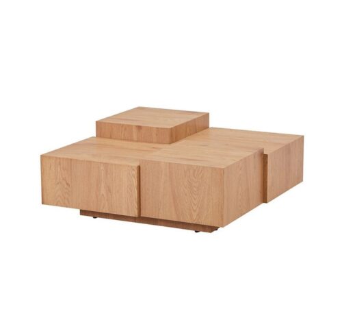 HOME DELUXE Couchtisch NAYELI 96 x 96 x 39 cm, höhenverstellbar I Sofatisch, Wohnzimmertisch, Wohnzimmermöbel