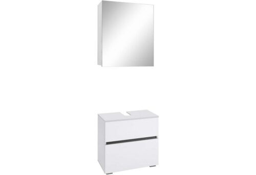 Home affaire Badmöbel-Set Wisla, (Set, 2-St), Spiegelschrank, WBU mit Siphonausschnitt u. Push-to-open, Breite 60 cm