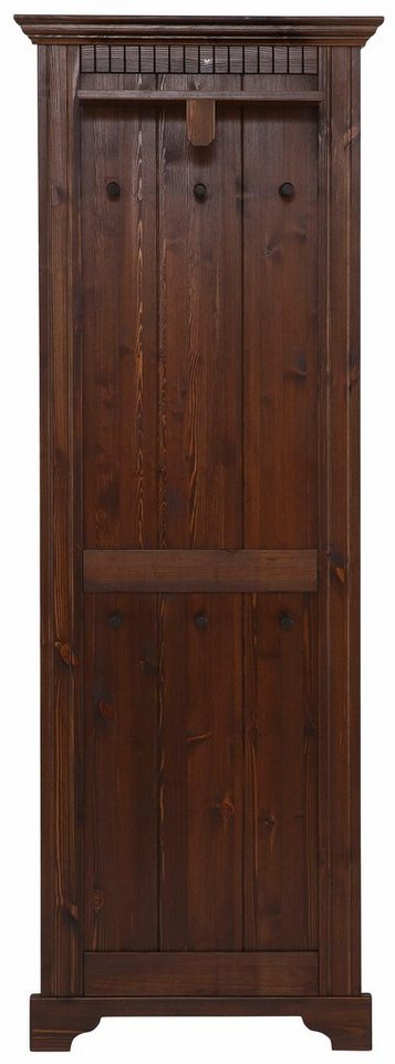 Home affaire Garderobenpaneel Rustic, aus massiver Kiefer, Höhe 190 cm, mit Ablage, Holzhaken