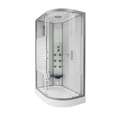 HOME DELUXE Dampfdusche WHITE PEARL - 120 x 80 cm Rechts, BxT: 120x80 cm, ESG Sicherheitsglas, Regendusche, Duschtempel, Fertigdusche, Dusche, Duschkabine Komplett