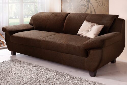 Home affaire 2-Sitzer Yesterday Couch, B/T: 159/91 cm, belastbar bis 140kg/ Sitz, Microfaser MELROSE®, mocca