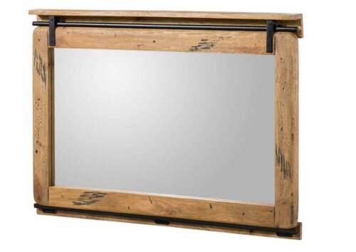 Massivmoebel24 Spiegel (1-St., Mango 114x6x80 natur lackiert RAILWAY #178), Mango 114x6x80 natur lackiert RAILWAY #178