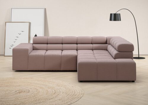 Home affaire Ecksofa Ancona, incl. Kopfteilverstellung + 3 Zierkissen, L-Form, Breite 249cm, wahlweise motorische Sitztiefenverstellung, B/T(H: 249/215/70 cm