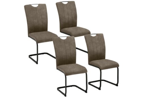 Home affaire Freischwinger Napoli (Set, 4 St), Vintage-Mikrofaser Bezug, Belastbarkeit bis 130kg, im 2er oder 4er Set