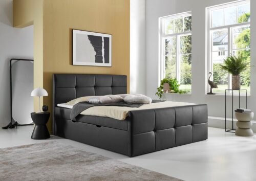 Home affaire Boxbett Mizzana inkl. Bettkasten, erhältlich in der Größe 180x200cm, H3, Bezug aus Kunstleder, inkl. PU-Schaumtopper