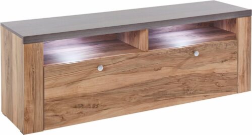 Home affaire Lowboard Larona, zeitloses TV Board mit 1 Klappe und 2 offenen Fächern, Breite 140 cm, Fernsehbank, viel Stauraum, dekorative Rahmenoptik