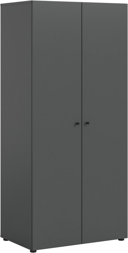 Home affaire Kleiderschrank BILLINGS, TOPSELLER!, Schlafzimmerschrank, Schrank, Garderobenschrank (OTTO BESTSELLER, Garderobe & Schlafzimmer) Breite 80cm, grau, 2-türig, inkl. 1 Kleiderstange und 1 Ablageboden