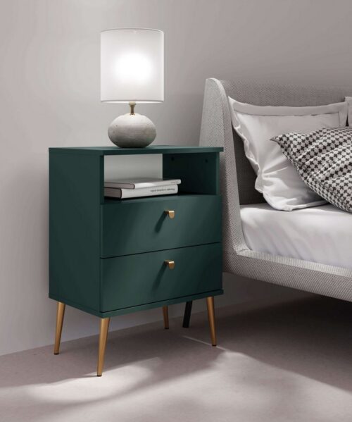 Home affaire Nachttisch Elyria, Metallgriffe, FSC-zertifizierter Holzwerkstoff (Nachtkommode B/T/H 50/34/69cm)