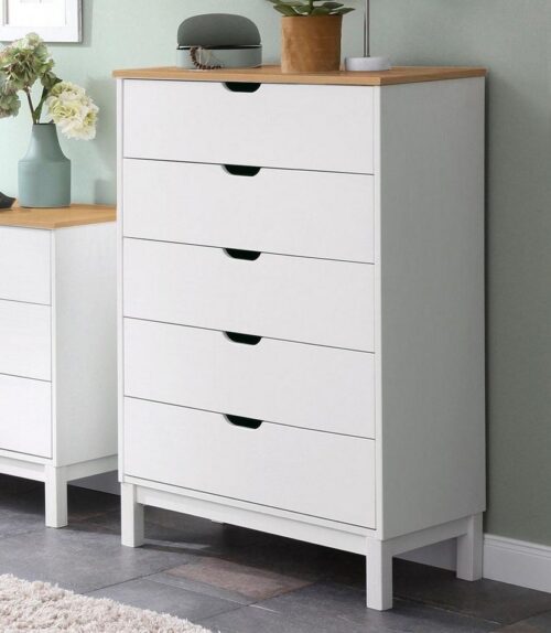 Home affaire Kommode Post, massives Kiefernholz, mit vielen Stauraummöglichkeiten, Breite 76 cm