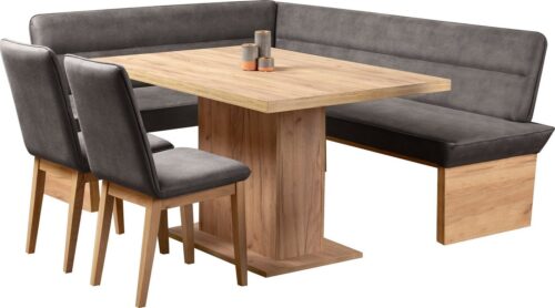 Home affaire Eckbankgruppe Beluna + Cross Essecke Sitzgruppe Eckbank Küchenbank BESTSELLER, (Set, 4-tlg., Eckbank, 2 Stühle und Tisch), Sitzgruppe Esszimmer Stühle Tisch und Bank bequem gepolstert