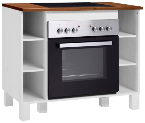 Home affaire Herdumbauschrank Oslo 100 cm breit, in 2 Tiefen, massiver Kiefer, mit 23 mm Arbeitsplatte