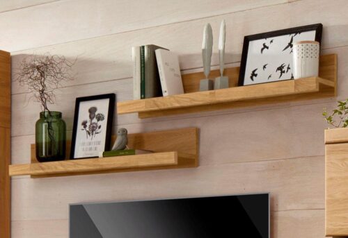 Home affaire Wandregal Ribe,2er Set,teilmassiv mit massiver Ablagefläche, Breite: je 90 cm, Set 2-tlg., Ablageflächen in Massivholz