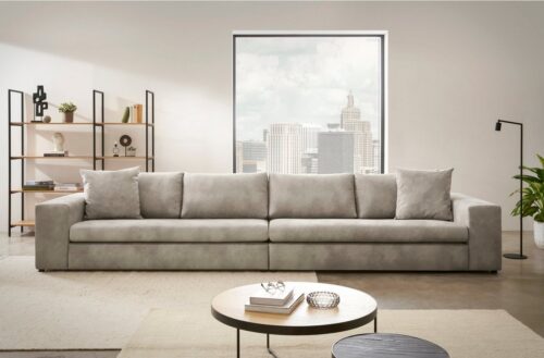 Home affaire 4-Sitzer SLEETLAND XXL in Samtvelours oder Vintage-Leder-Optik, besonders groß und bequem