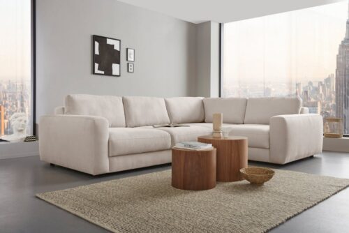 Home affaire Ecksofa Bloomfield, Breite 304cm, Mega Polsterecke mit viel Platz, L-Form, extra tiefe Sitzfläche, wahlweise mit Sitztiefenverstellung