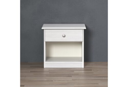 Home affaire Nachtkommode Delsbo Nachtschrank Schrank Schlafzimmer Beistellschrank (1 St., Landhaus Design aus Kiefernholz), Massivholz Nachttisch Weiß lackiert - Nachtkonsole (B/T/H) 44/34/41 cm