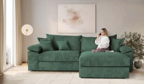 Home affaire Ecksofa Soft&Cosy XXL L-Form, B: 303 cm - OTTO. Verlässliche Qualität., Mega-Sofa, Cord oder Chenille-Struktur, mit Federkern & 4 Zierkissen