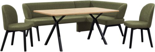 Home affaire Eckbankgruppe Aretha Essecke, Sitzgruppe, Eckbank, Küchenbank, (Set, 4-tlg., 4er), Esszimmer Sitzgruppe, Tisch, Stühle und Bank gepolstert, Nosagfederung
