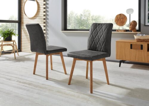 Home affaire Esszimmerstuhl Brest (Set, 2 St), Gestell aus Eiche Massivholz geölt
