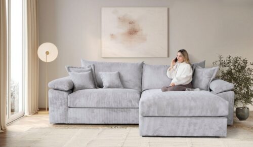 Home affaire Ecksofa Soft&Cosy XXL L-Form, B: 303 cm - OTTO. Verlässliche Qualität., Mega-Sofa, Cord oder Chenille-Struktur, mit Federkern & 4 Zierkissen