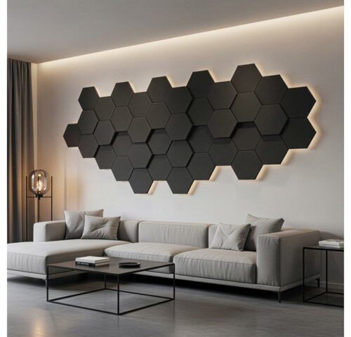 HOME DELUXE Akustikplatte Hexagon selbstklebend SILENT, (20-St)
