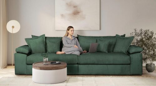 Home affaire Big-Sofa Soft&Cosy XXL, B: 303 cm - OTTO. Verlässliche Qualität., Mega-Sofa, Cord oder Chenille-Struktur, mit Federkern & 4 Zierkissen
