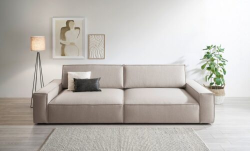 Home affaire Big-Sofa NEU: SHERWOOD XXL, Big-Sofa (316cm), extra tiefe Sitzfläche 95 cm, bequemer Sitzkomfort, Cord u. Leinenoptik, Kedernaht