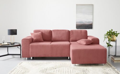 Home affaire Ecksofa Györ, L-Form, wahlweise mit Bettfunktion und Bettkasten incl. 2 Zierkissen