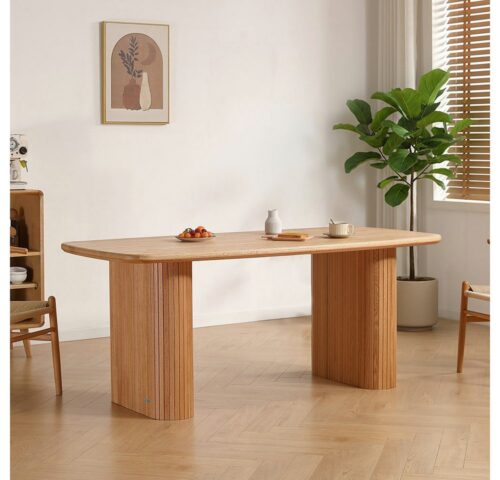 HOME DELUXE Esstisch Eiche geölt - ARENOS, Echtholztisch, Hochwertiges Eichenholz, Lamellen-Esszimmer-Tisch