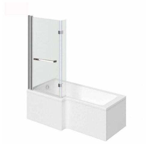 HOME DELUXE Badewanne ELARA, 170 x 85 x 53 Badewanne mit Dusche, inkl. Duschabtrennung & Zubehör