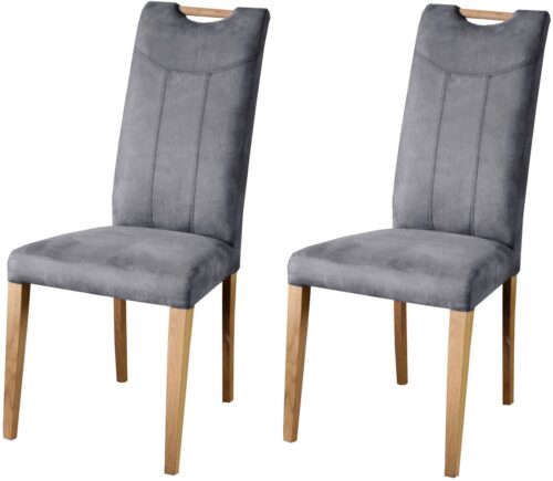 Home affaire Esszimmerstuhl Roberta Polsterstuhl, Gestell Eiche massiv (Set, 2 St), Bezug aus strapazierfähiger Microfaser