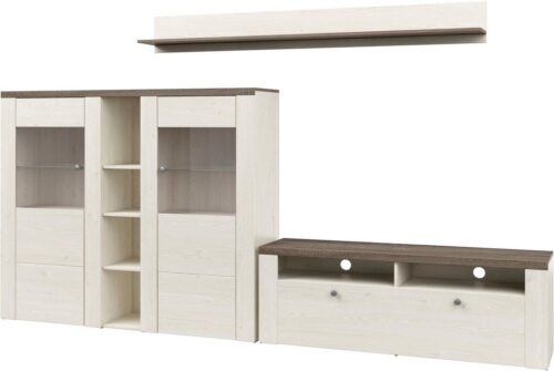 Home affaire Wohnwand Larona, Wohnwand, Set 3 teilig, (3-St), bestehend aus 1 TV-Board, 1 Highboard,1 Wandregal