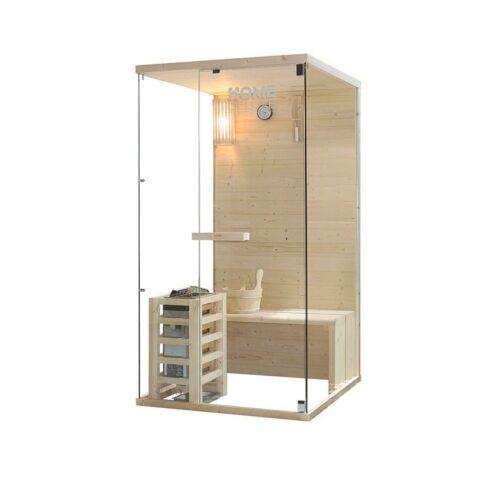 HOME DELUXE Sauna ARUNA für 1-2 Personen, BxTxH: 100 x 110 x 190 cm, inkl. 3,6 kW Elektro-Ofen, Fichtenholz, Komplett-Set