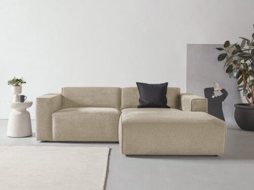 Home affaire Ecksofa Noord mit Kedernaht, Breite 234 cm, L-Form, Cord, Struktur, Webstoff, mit Wellenunterfederung, Massivholzrahmen